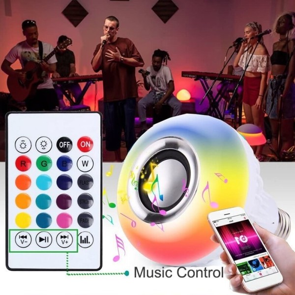 10EN Bluetooth Hoparlör Led Lamba Kumandalı Ampul